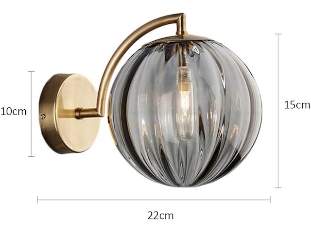 Lfsem glazen globe wandlamp (ø15cm) - afbeelding 2 van  3