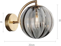 Lfsem glazen globe wandlamp (ø15cm) - afbeelding 2 van  3