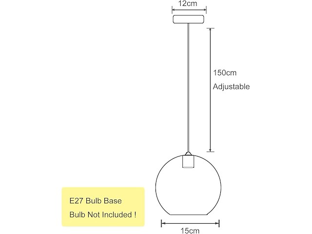 Lfsem gouden glazen bol hanglamp (150 mm) - afbeelding 3 van  4