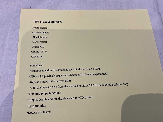Lg adr-620 cd recorder - afbeelding 3 van  3