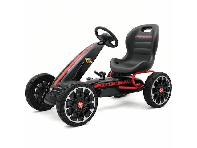 Licensed abarth childrens pedal go-kart - black - afbeelding 1 van  4
