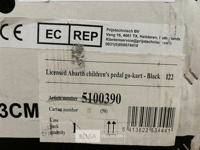 Licensed abarth children's pedal go-kart black - afbeelding 4 van  4