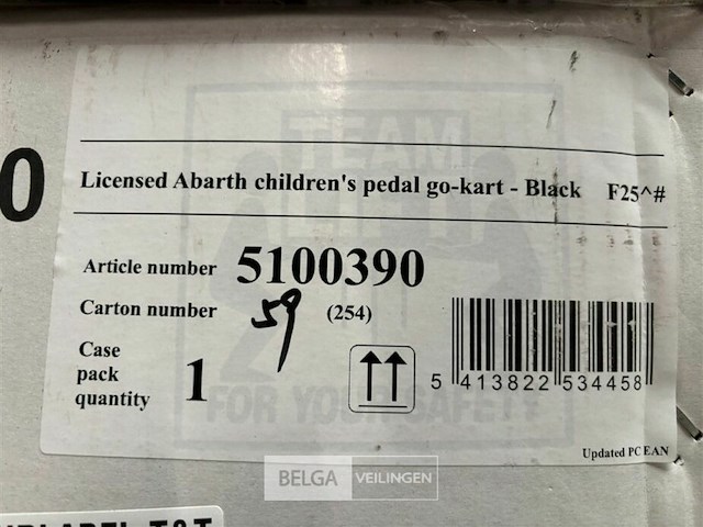 Licensed abarth children's pedal go-kart black - afbeelding 6 van  6