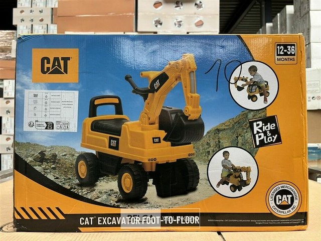 Licensed cat ride on car excavator yellow - afbeelding 2 van  5
