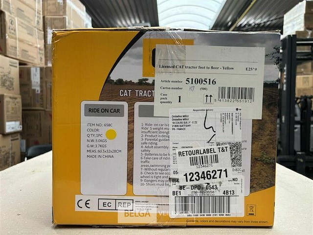 Licensed cat tractor foot to floor yellow - afbeelding 2 van  3