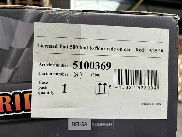 Licensed fiat 500 foot to floor ride on car - red - afbeelding 4 van  4