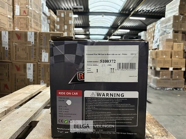 Licensed fiat 500 foot to floor ride on car - white - afbeelding 2 van  3