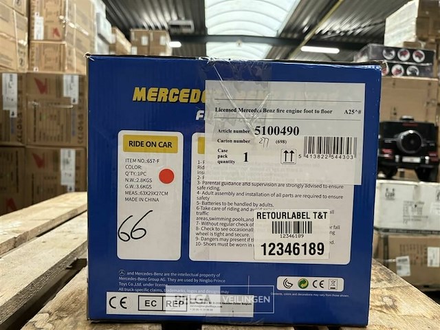 Licensed mercedes benz fire engine foot to floor - afbeelding 2 van  3