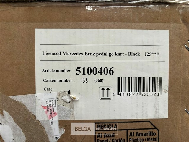 Licensed mercedes-benz pedal go kart - black - afbeelding 4 van  4