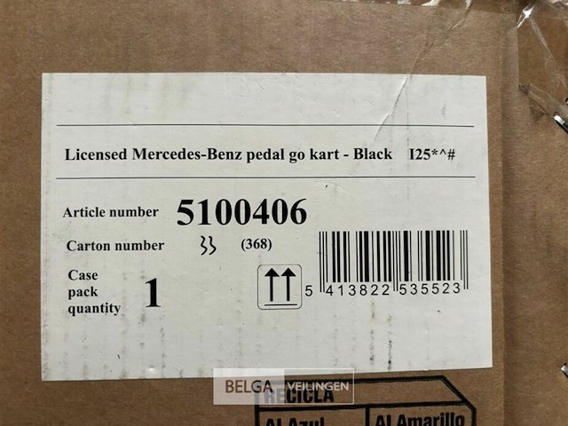 Licensed mercedes-benz pedal go kart - black - afbeelding 4 van  4