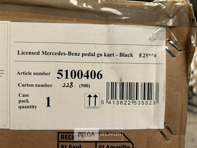 Licensed mercedes-benz pedal go kart - black - afbeelding 4 van  4