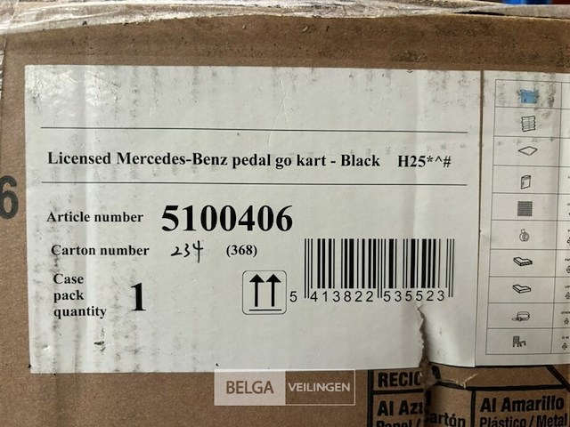 Licensed mercedes-benz pedal go kart - black - afbeelding 4 van  4