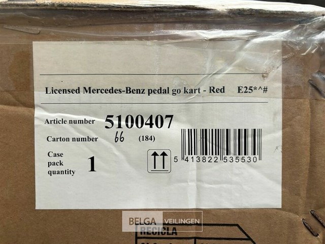 Licensed mercedes-benz pedal go kart - red - afbeelding 4 van  4