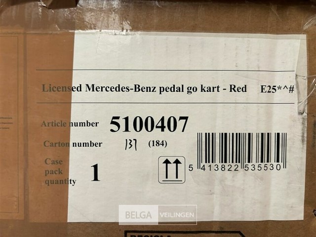 Licensed mercedes-benz pedal go kart - red - afbeelding 4 van  4