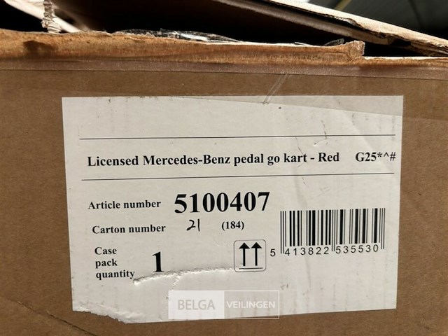 Licensed mercedes-benz pedal go kart - red - afbeelding 4 van  4