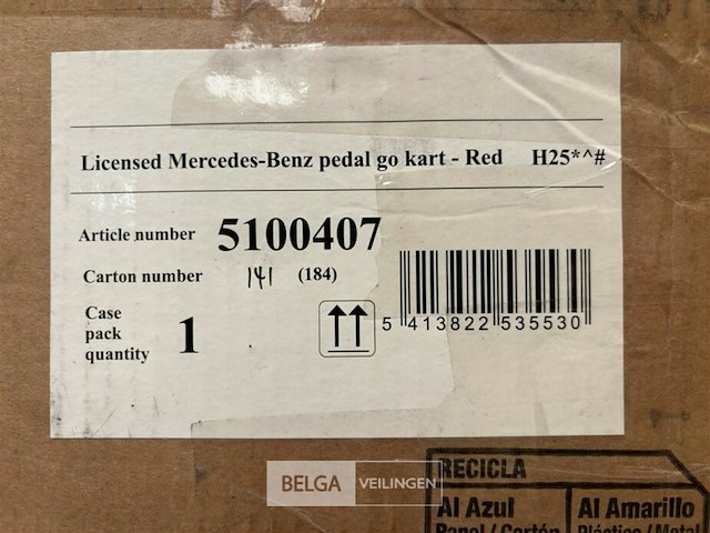 Licensed mercedes-benz pedal go kart - red - afbeelding 4 van  4