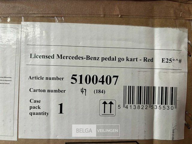 Licensed mercedes-benz pedal go kart - red - afbeelding 5 van  5