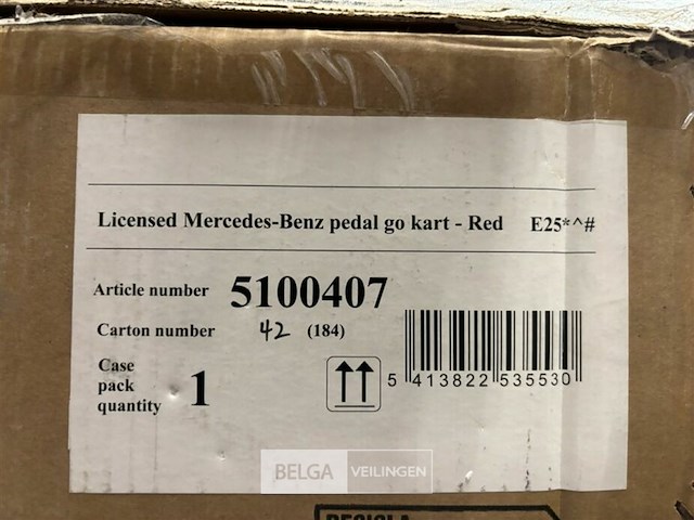 Licensed mercedes-benz pedal go kart - red - afbeelding 4 van  4