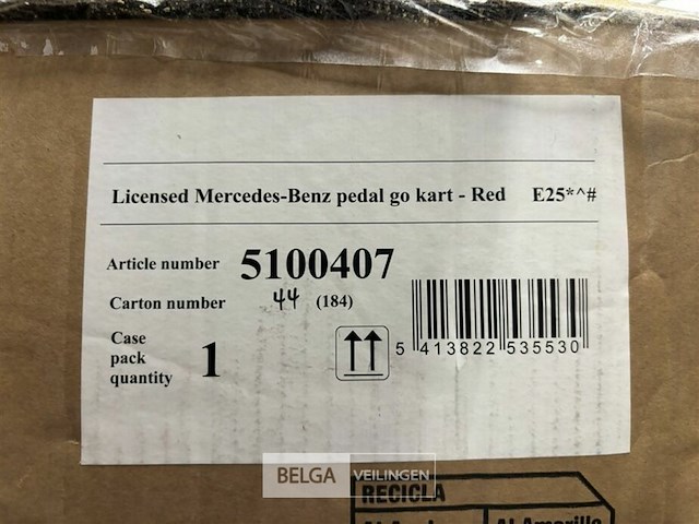 Licensed mercedes-benz pedal go kart - red - afbeelding 5 van  5