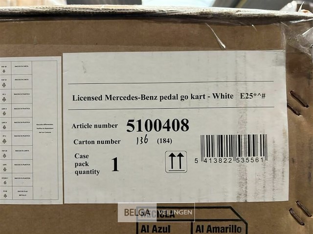 Licensed mercedes benz pedal go kart - white - afbeelding 3 van  3