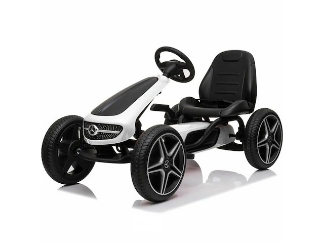 Licensed mercedes-benz pedal go kart - white - afbeelding 1 van  8