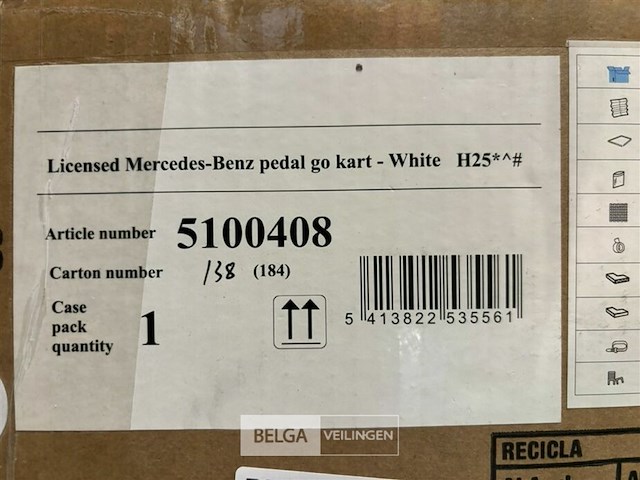 Licensed mercedes-benz pedal go kart - white - afbeelding 5 van  5
