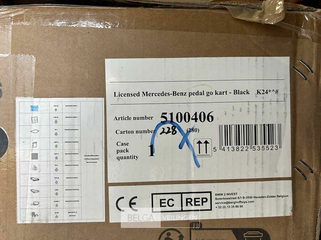 Licensed mercedes-benz pedal go kart black - afbeelding 4 van  4