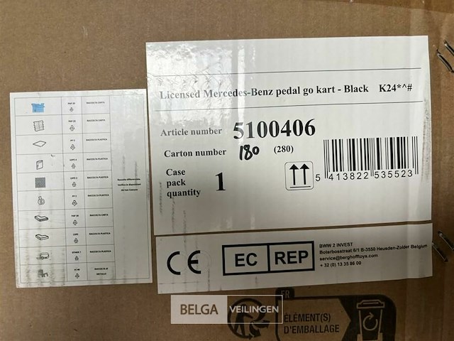 Licensed mercedes-benz pedal go kart black - afbeelding 4 van  4