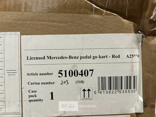 Licensed mercedes-benz pedal go kart red - afbeelding 4 van  4