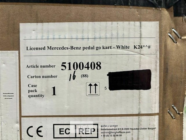 Licensed mercedes-benz pedal go kart white - afbeelding 4 van  4