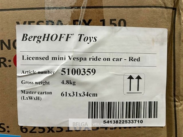 Licensed mini vespa ride on car red - afbeelding 3 van  3