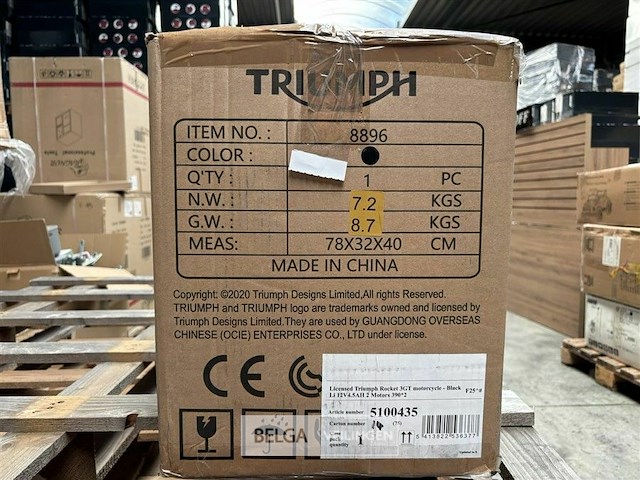 Licensed triumph rocket 3gt motorcycle - black - afbeelding 2 van  3