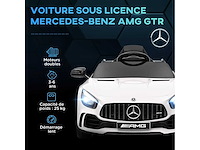 Licentie mercedes-benz amg gtr 12v kinderelektrische auto met afstandsbediening 2,4g maximaal 5 km/u 108 x 67 x 46 cm wit - afbeelding 4 van  9