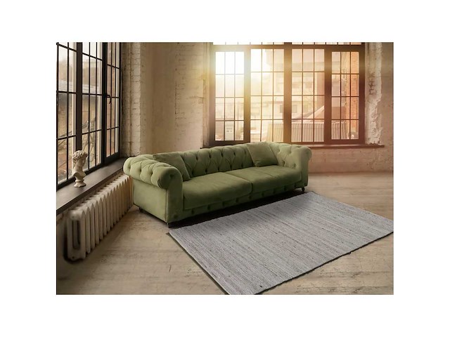 Lichtbeige cinder tapijt gemaakt van gerecycled plastic, 60 x 110 cm - afbeelding 1 van  3
