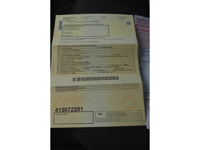 Lichte vrachtwagen citroen jumper dubbele cabine met open laadbak, type ydpmhu/dy, chassisnummer vf7ydpmhu12174689, bouwjaar 21-06-2012 (sleutel en alle boorddocumenten) batterij leeg - afbeelding 20 van  38