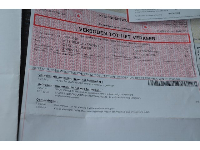 Lichte vrachtwagen citroen jumper dubbele cabine met open laadbak, type ydpmhu/dy, chassisnummer vf7ydpmhu12174689, bouwjaar 21-06-2012 (sleutel en alle boorddocumenten) batterij leeg - afbeelding 24 van  38