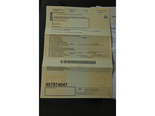 Lichte vrachtwagen citroen jumper, gesloten laadbak, type y, variant ydtmf, versie ydtmfc/ey, chassisnummer vf7ydtmfc12359825, bouwjaar 20-02-2013 (sleutel, alle boorddocumenten) werkende staat - afbeelding 20 van  35
