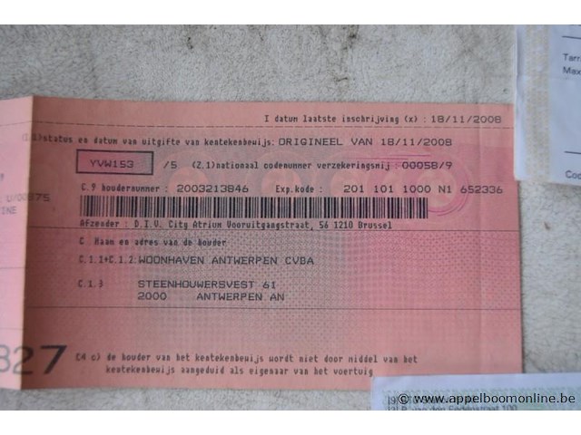 Lichte vrachtwagen fiat, doblo cargo, zfa22300005660585, 1e insch 18/11/2008, 1368cm³, 57kw, benzine, euro 4, 109602km, inschrijvingsbewijs deel i en ii, keuringsbewijs (geldig tot 27/11/2026), gelijkvormigheidsattest, identificatieverslag - afbeelding 20 van  20