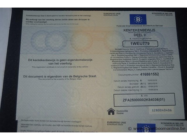 Lichte vrachtwagen fiat, ducato, zfa25000002k84036, 1e insch 15/05/2019, 2287cm³, 96kw, diesel, euro 6b, 85297km, inschrijvingsbewijs deel i en ii, ongeldig keuringsbewijs , gelijkvormigheidsattest, identificatieverslag - afbeelding 11 van  21