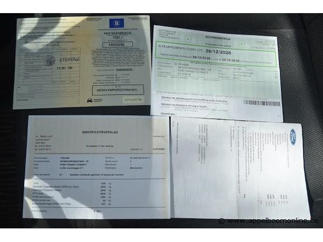 Lichte vrachtwagen ford, transit connect, wf0rxxwpgrgd19941, 1e insch 21/12/2016, 1498cm³, 88.20kw, diesel, euro 6b, 186244km, inschrijvingsbewijs deel i, keuringsbewijs (geldig tot 26/12/2026), gelijkvormigheidsattest, identificatieverslag - afbeelding 8 van  22