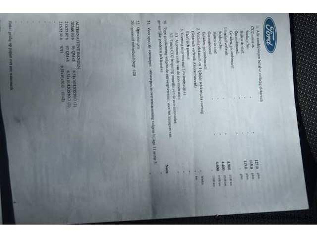 Lichte vrachtwagen ford, transit connect, wf0rxxwpgrgd19941, 1e insch 21/12/2016, 1498cm³, 88.20kw, diesel, euro 6b, 186244km, inschrijvingsbewijs deel i, keuringsbewijs (geldig tot 26/12/2026), gelijkvormigheidsattest, identificatieverslag - afbeelding 10 van  22