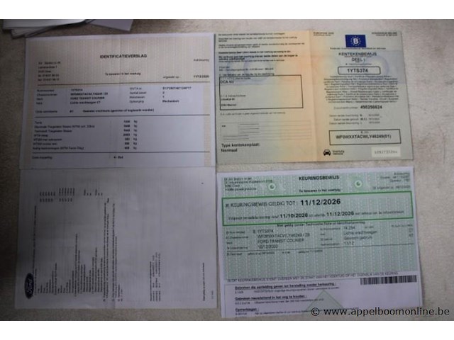 Lichte vrachtwagen ford, transit courier, wf0wxxtacwly46249, 1e insch 10/12/2020, 1499cm³, 55kw, diesel, 79867km, inschrijvingsbewijs deel i, keuringsbewijs (geldig tot 11/12/2026), gelijkvormigheidsattest, identificatieverslag - afbeelding 6 van  20