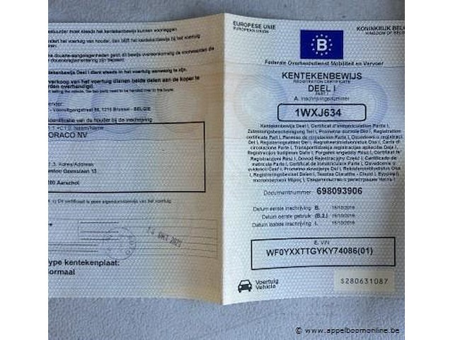 Lichte vrachtwagen ford, transit custom, wf0xxttgyky74086, 1e insch 15/10/2019, 1995cm³, 96kw, diesel, euro 6d, 79428km, inschrijvingsbewijs deel i en ii, keuringsbewijs (geldig tot 17/10/2026), gelijkvormigheidsattest, identificatieverslag - afbeelding 11 van  20
