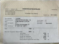 Lichte vrachtwagen ford, transit custom, wf0yxxttgyjb12822, 1e insch 26/11/2018, 1995cm³, 96kw, diesel, euro 6b, 253062km, inschrijvingsbewijs deel i en ii, keuringsbewijs (geldig tot 27/11/2026), gelijkvormigheidsattest, identificatieverslag - afbeelding 7 van  20