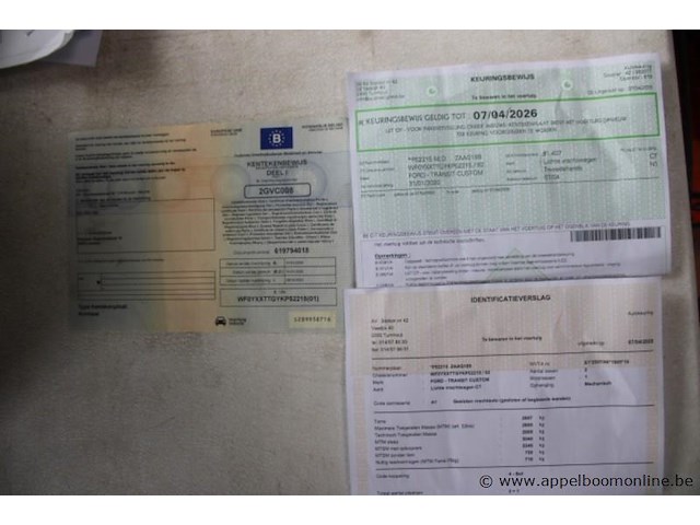 Lichte vrachtwagen ford, transit custom, wf0yxxttgykp52215, 1e insch 31/01/2020, 1995cm³, 77kw, diesel, euro 6d, 127978km, inschrijvingsbewijs deel i, keuringsbewijs, identificatieverslag - afbeelding 7 van  20