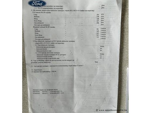 Lichte vrachtwagen ford, transit custom, wf0yxxttgykp61147, 1e insch 19/06/2020, 1995cm³, 96.00kw, diesel, euro 6b, 138878km, inschrijvingsbewijs deel i en ii, keuringsbewijs (geldig tot 23/06/2026), gelijkvormigheidsattest, identificatieverslag - afbeelding 9 van  21