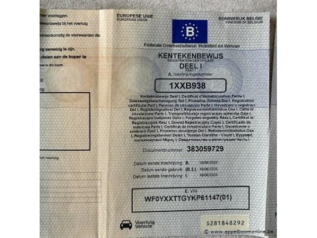 Lichte vrachtwagen ford, transit custom, wf0yxxttgykp61147, 1e insch 19/06/2020, 1995cm³, 96.00kw, diesel, euro 6b, 138878km, inschrijvingsbewijs deel i en ii, keuringsbewijs (geldig tot 23/06/2026), gelijkvormigheidsattest, identificatieverslag - afbeelding 13 van  21
