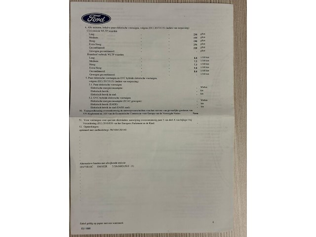 Lichte vrachtwagen ford transit, type: fcd, variant: blfb1acx, versie: g3wtcsaacajga, chassisnummer: wf0exxttrelt60252, bouwjaar: 11/02/2021 met kentekenbewijs deel i en ii, gelijkvormigheidsattest, geldig schouwingsbewijs en 2 sleutels. (1) - afbeelding 37 van  48