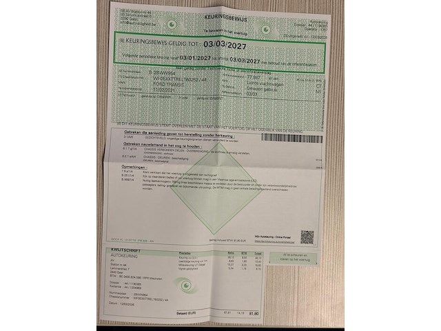 Lichte vrachtwagen ford transit, type: fcd, variant: blfb1acx, versie: g3wtcsaacajga, chassisnummer: wf0exxttrelt60252, bouwjaar: 11/02/2021 met kentekenbewijs deel i en ii, gelijkvormigheidsattest, geldig schouwingsbewijs en 2 sleutels. (1) - afbeelding 38 van  48
