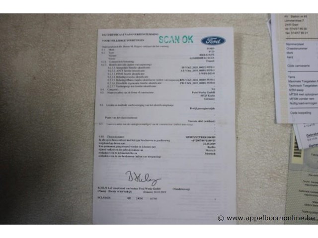 Lichte vrachtwagen ford, transit, wf0exxttreku04389, 1e insch 06/07/2020, 1995cm³, 96kw, diesel, euro 6, 82524km, inschrijvingsbewijs deel i en ii, keuringsbewijs (geldig tot 14/07/2026), gelijkvormigheidsattest, identificatieverslag - afbeelding 10 van  19